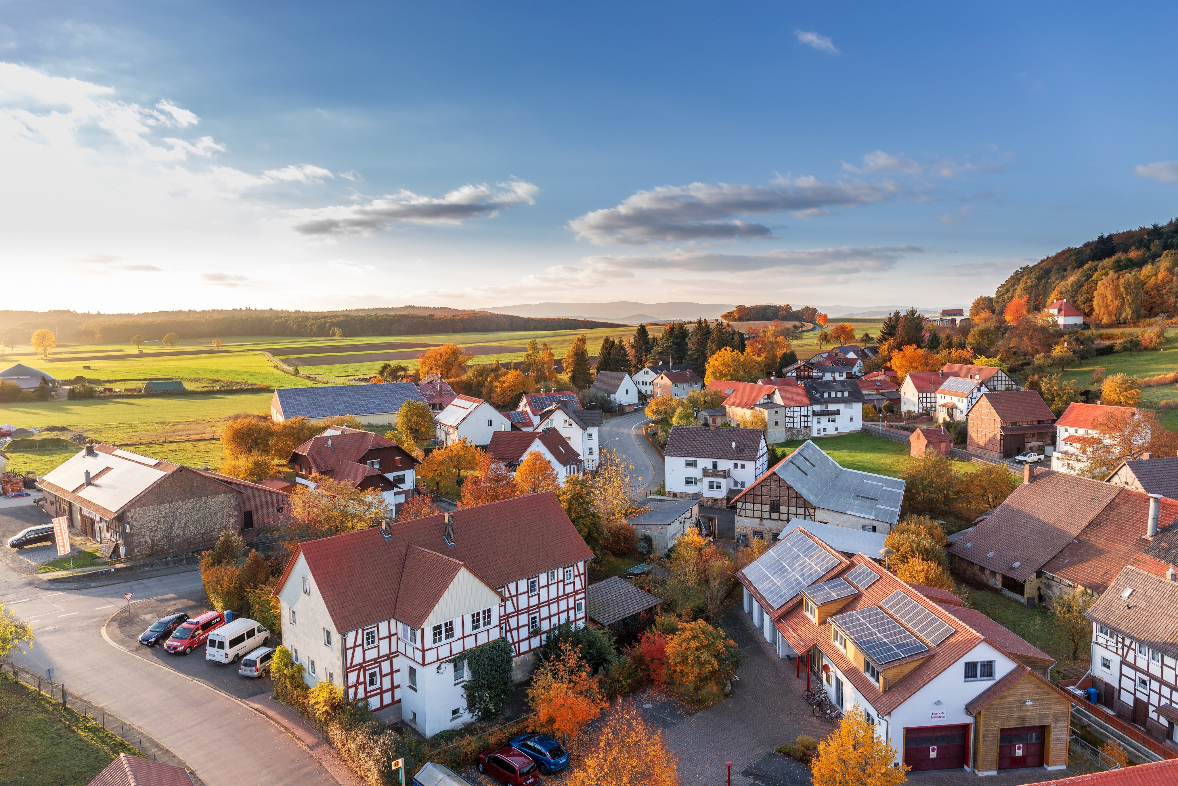 Hochwinkelfotografie Des Dorfes